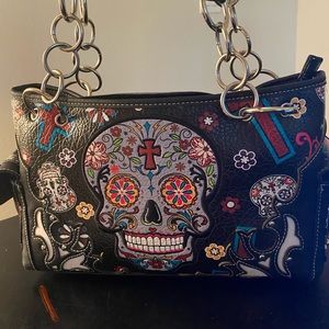 Cowgirl Trendy Sugar Skull Day of the Dead Purse